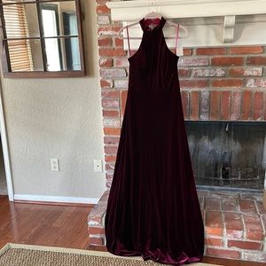 Revelry burgundy velvet gown 8
